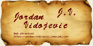 Jordan Vidojević vizit kartica